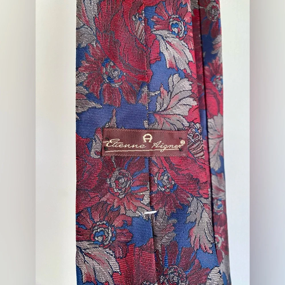 Vintage Floral Men’s Tie Etienne Aigner 90s Style